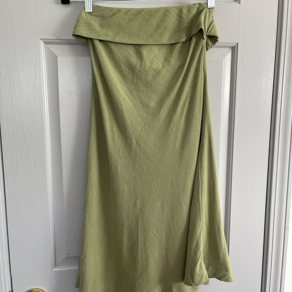 Elegant Olive Green Women's strapless dress